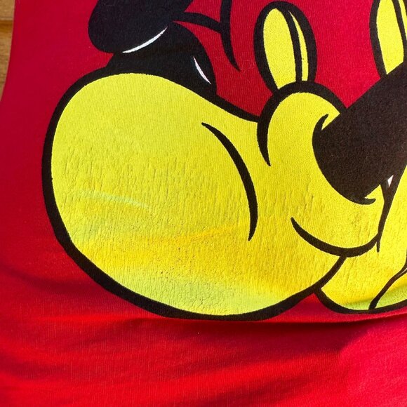 Disney Mickey Mouse Double Sided Red Graphic Woman’s T-Shirt Size M - Picture 5 of 10